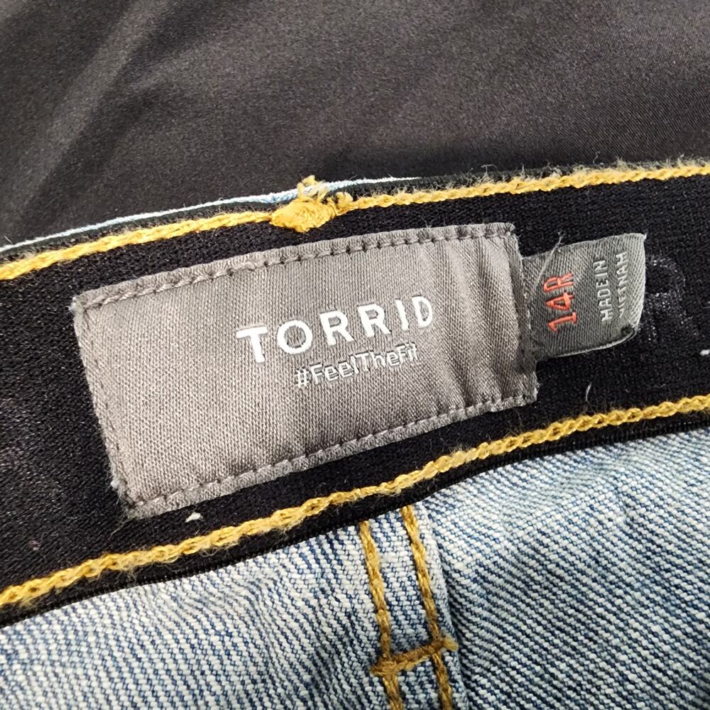 Torrid Skinny Stretch Jeans High Rise Button Fly Denim Pants Plus Size 14R - Picture 7 of 8